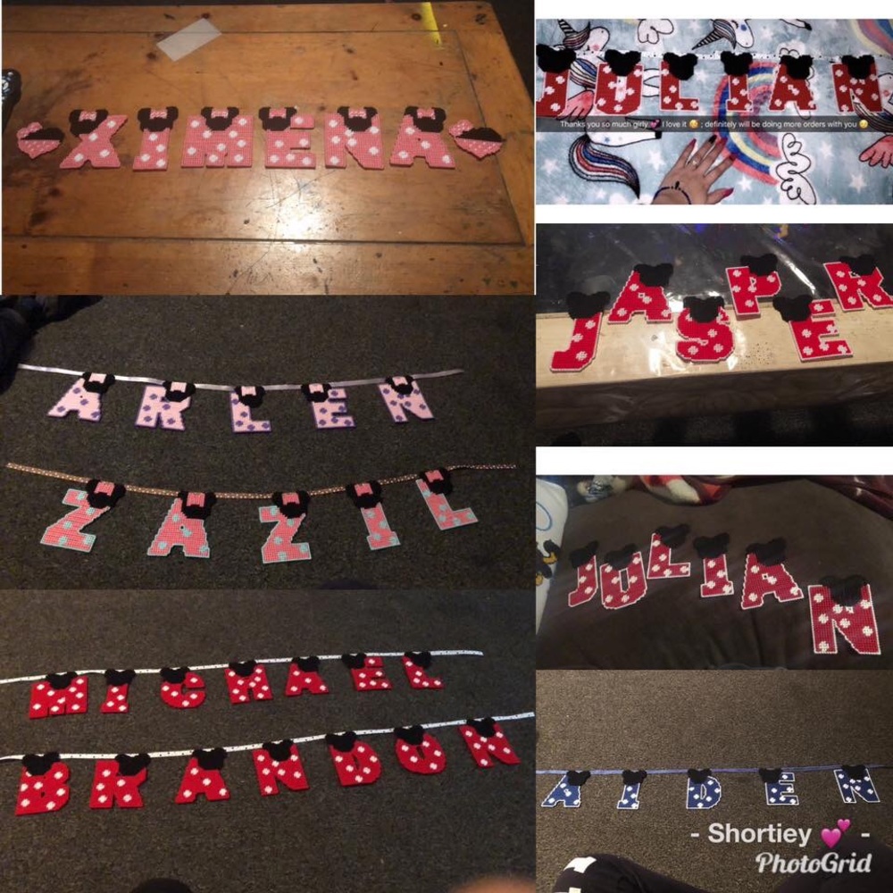 Plastic canvas Name Banners